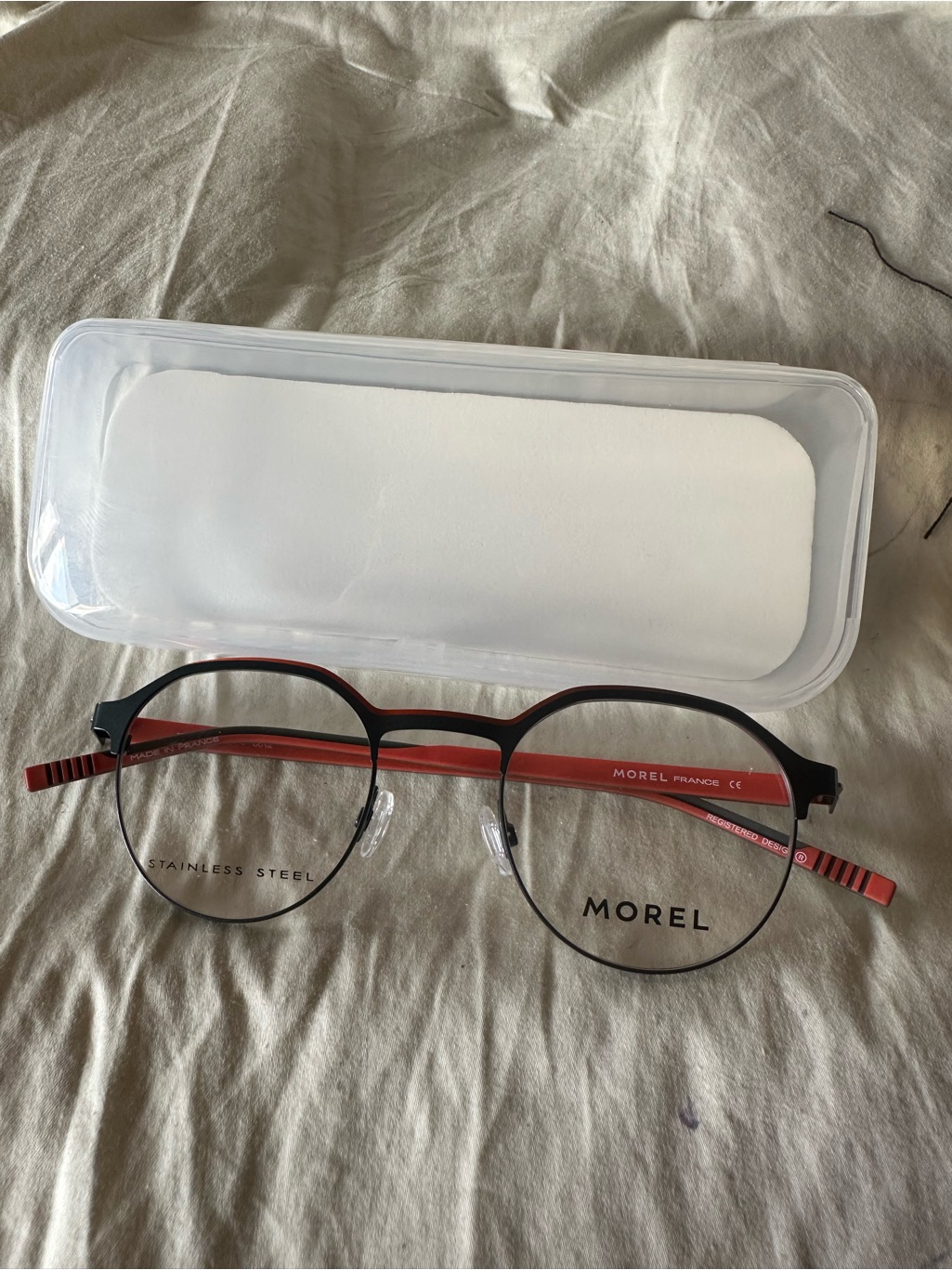Morel Lightec 30309l Go02 Men’s Eyeglasses Grey Orange 48mm